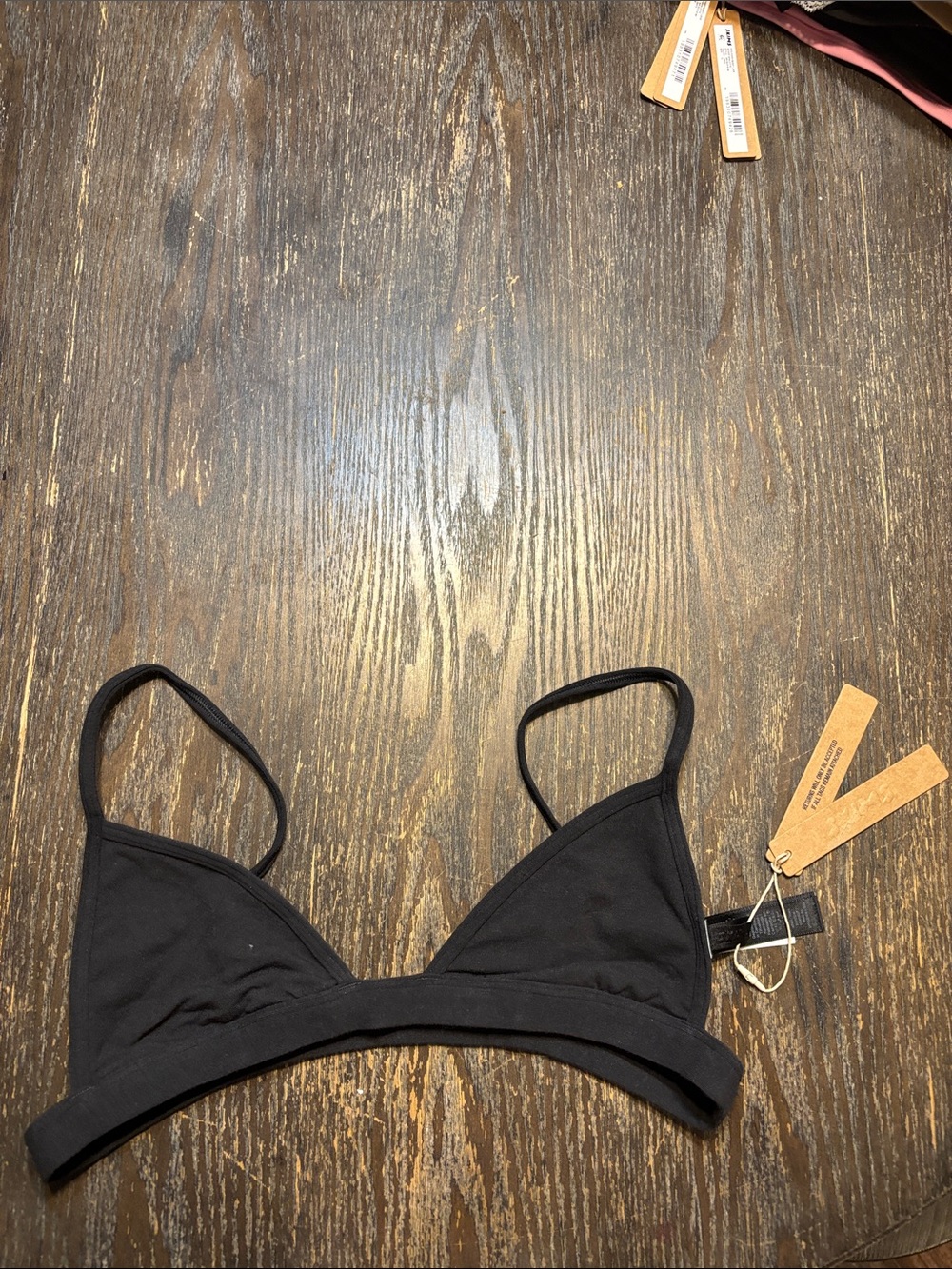SKIMS Everyday cotton triangle medium NWT Black Bralette